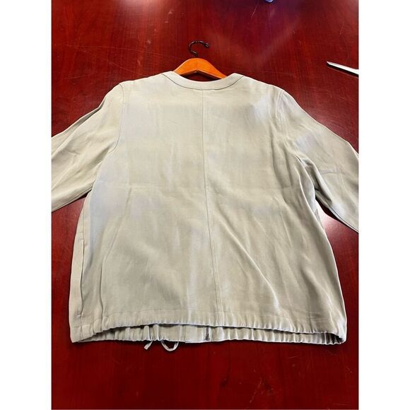 J. Jill Olive Military Utility Style Collarless Jacket sz L NWOT coastal - Picture 8 of 9